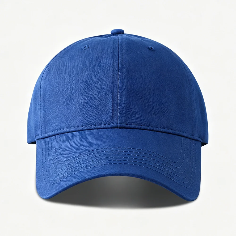 Handmade Classic Cotton Baseball Cap of Various colours -Blue - Adjustable Snapback, Solid Color Everyday Hat with Custom Embroidery