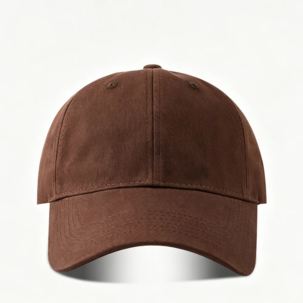 Handmade Classic Cotton Baseball Cap of Various colours -Brown - Adjustable Snapback, Solid Color Everyday Hat with Custom Embroidery