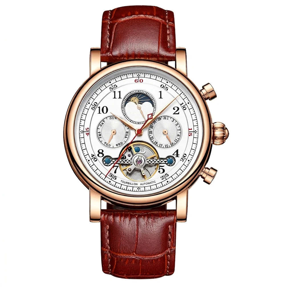 Locevito Original Classic Collection 002 - Men's Automatic Mechanical Water Resistant Stainless Steel, Elegant Business Style