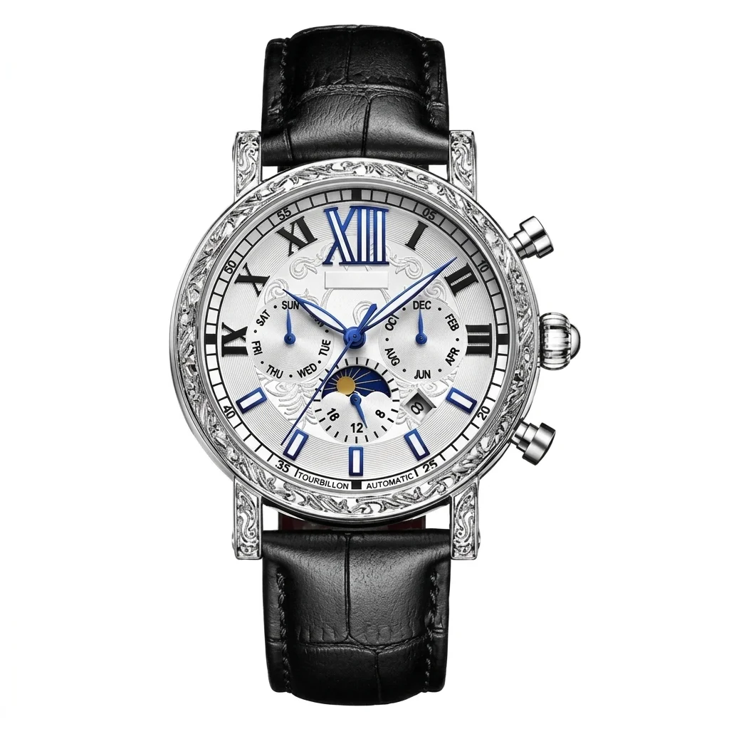 Locevito Original Classic Collection 005 - Men's Automatic Mechanical Water Resistant Stainless Steel, Elegant Business Style